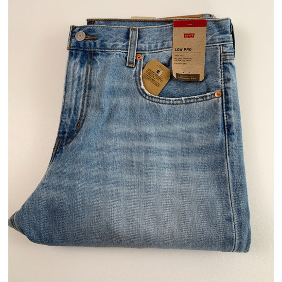 Levi's Women's Low Pro Straight Leg Zip Fly Mid Rise Jeans Size 32 Blue NWT - Picture 15 of 16
